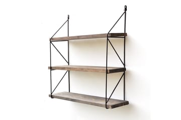 Vägghylla 15x60 cm - Valnöt/Svart - Förvaring - Hylla - Vägghylla