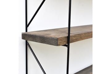Vägghylla 15x60 cm - Valnöt/Svart - Förvaring - Hylla - Vägghylla