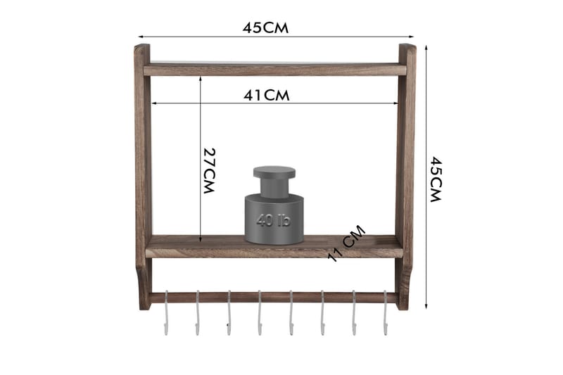 Vägghylla 45x45 cm - Valnöt - Vägghylla - Väggförvaring