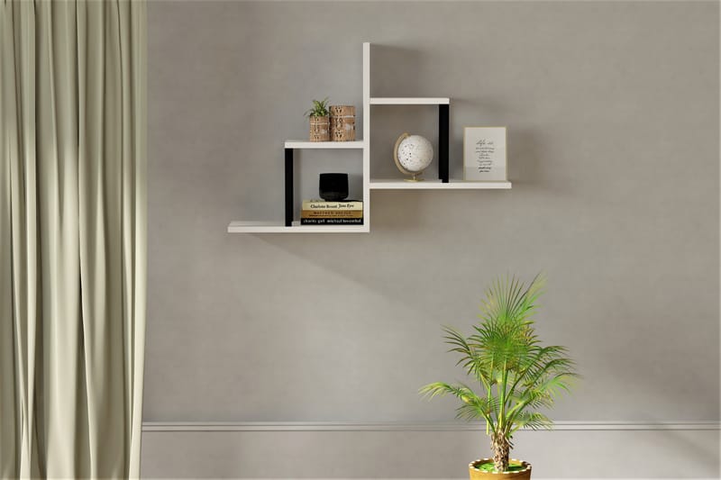 Vägghylla Adederic 20x60 cm 4-pack - Vit - Förvaring - Hylla - Vägghylla