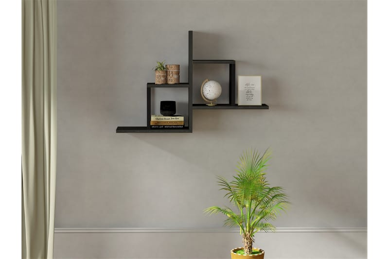 Vägghylla Adederic 20x60 cm 4-pack - Antracit - Förvaring - Hylla - Vägghylla