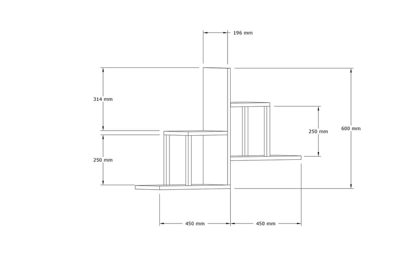 Vägghylla Adederic 20x60 cm 4-pack - Antracit - Förvaring - Hylla - Vägghylla