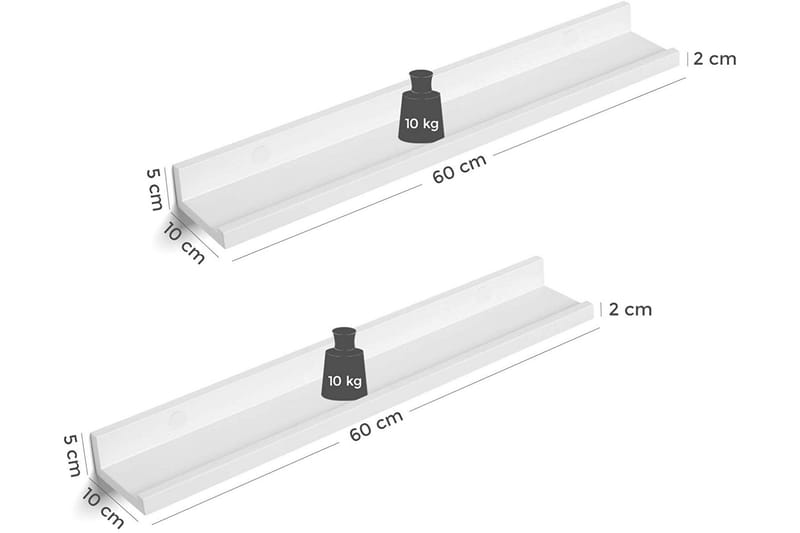 Vägghylla Adinro 2-pack 60 cm - Songmics - Vägghylla - Väggförvaring