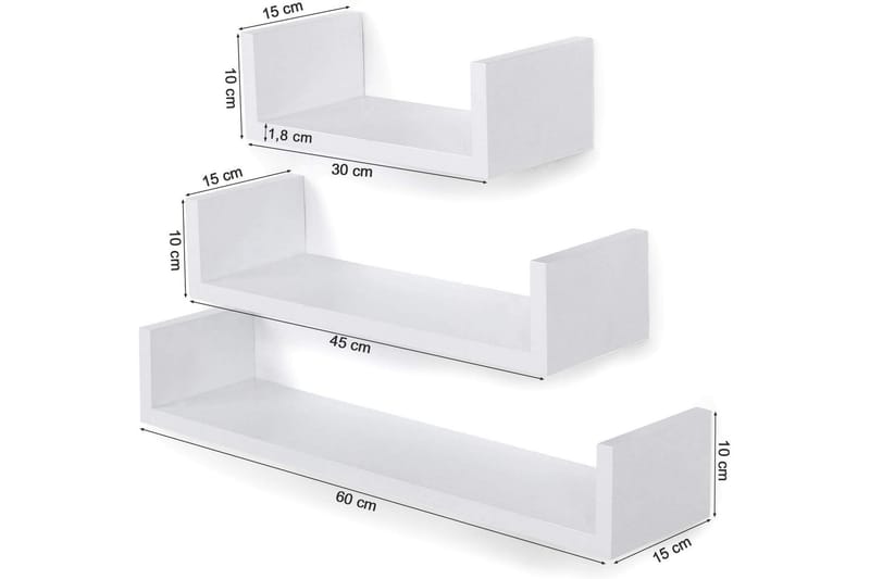 Vägghylla Adinro 3-pack 60 cm - Songmics - Vägghylla - Väggförvaring