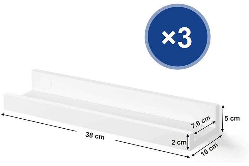 Vägghylla Adinro 3-pack 38 cm - Songmics - Vägghylla - Väggförvaring