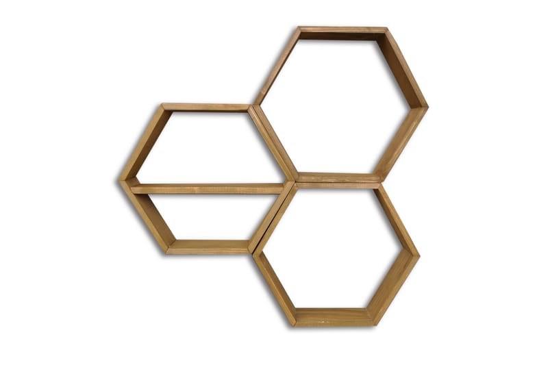 Vägghylla Arthur 3 Hexagoner - Trä - Förvaring - Hylla - Vägghylla