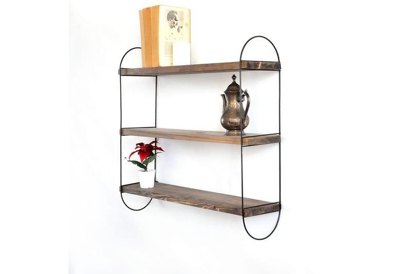 Vägghylla Bearley 60 cm - Valnöt|Svart - Förvaring - Hylla - Vägghylla
