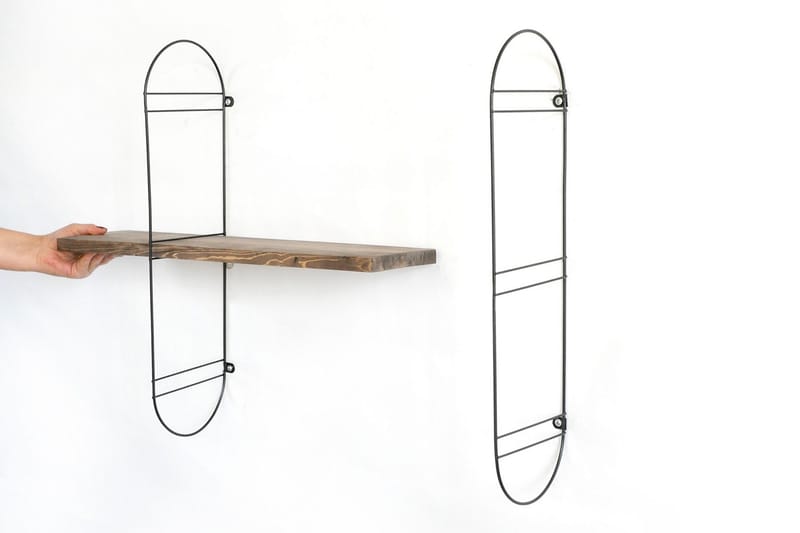 Vägghylla Bearley 60 cm - Valnöt|Svart - Förvaring - Hylla - Vägghylla