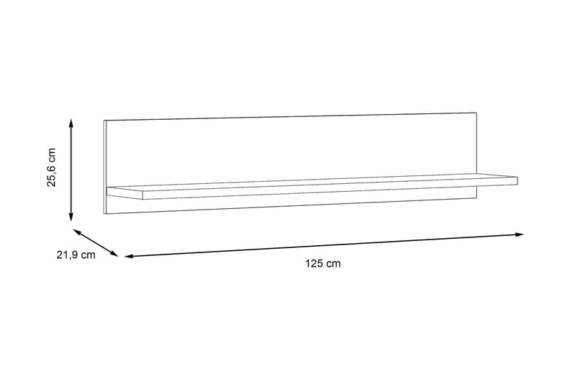 Vägghylla Belchin 22x125 cm - Grå/Vit - Förvaring - Hylla - Vägghylla
