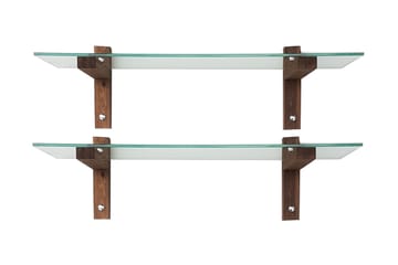 Vägghylla Boehler 85 cm - Brun/Glas - Förvaring - Hylla - Vägghylla