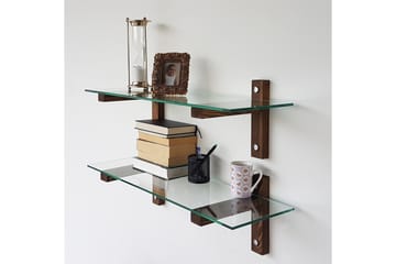 Vägghylla Boehler 85 cm - Brun/Glas - Förvaring - Hylla - Vägghylla