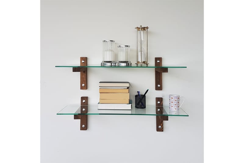 Vägghylla Boehler 85 cm - Brun/Glas - Förvaring - Hylla - Vägghylla