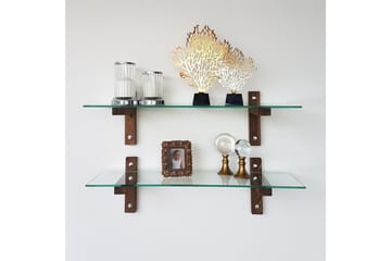 Vägghylla Boehler 85 cm - Brun/Glas - Förvaring - Hylla - Vägghylla