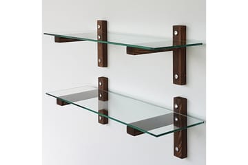 Vägghylla Boehler 85 cm - Brun/Glas - Förvaring - Hylla - Vägghylla