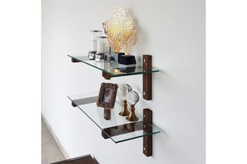 Vägghylla Boehler 85 cm - Brun/Glas - Förvaring - Hylla - Vägghylla