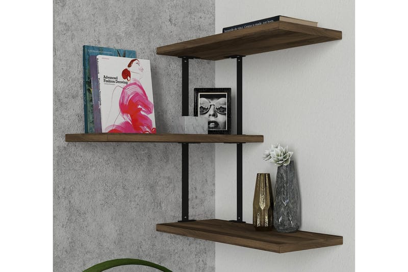 Vägghylla Bondsjö 45 cm - Brun|Svart - Förvaring - Hylla - Vägghylla