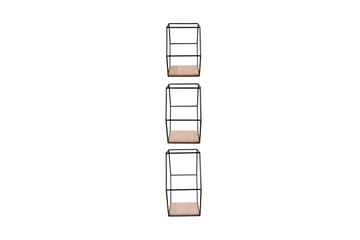 Vägghylla Chiara 3-Pack Svart/Trä - Svart/Trä - Förvaring - Hylla - Vägghylla