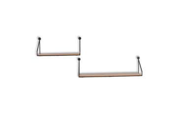 Vägghylla Dana 2-Pack Svart/Trä - Svart/Trä - Förvaring - Hylla - Vägghylla