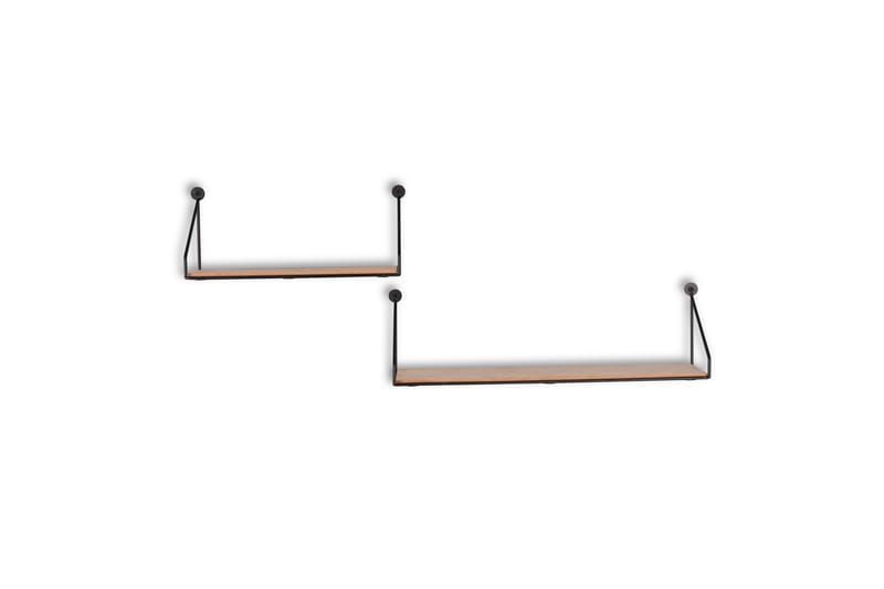 Vägghylla Dana 2-Pack Svart/Trä - Svart/Trä - Förvaring - Hylla - Vägghylla