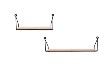 Vägghylla Dana 2-Pack Svart/Trä - Svart/Trä - Förvaring - Hylla - Vägghylla