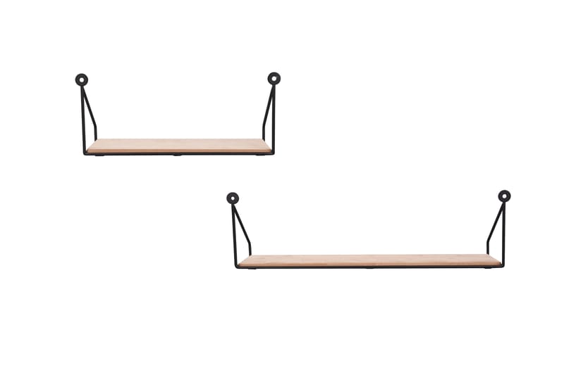 Vägghylla Dana 2-Pack Svart/Trä - Svart/Trä - Förvaring - Hylla - Vägghylla