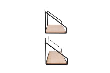Vägghylla Dana 2-Pack Svart/Trä - Svart/Trä - Förvaring - Hylla - Vägghylla