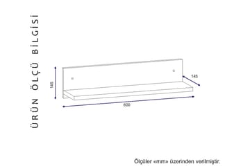 Vägghylla Dirk 60 cm - Vit|Valnöt - Förvaring - Hylla - Vägghylla