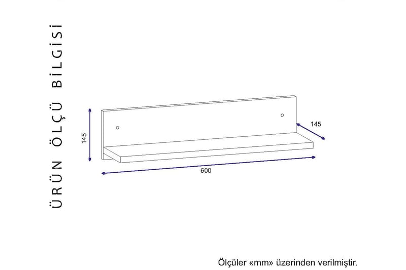 Vägghylla Dirk 60 cm - Vit|Valnöt - Förvaring - Hylla - Vägghylla