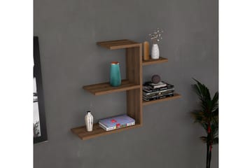 Vägghylla Gamina 82x20 cm 5 Hyllor - Mörkbrun - Förvaring - Hylla - Vägghylla