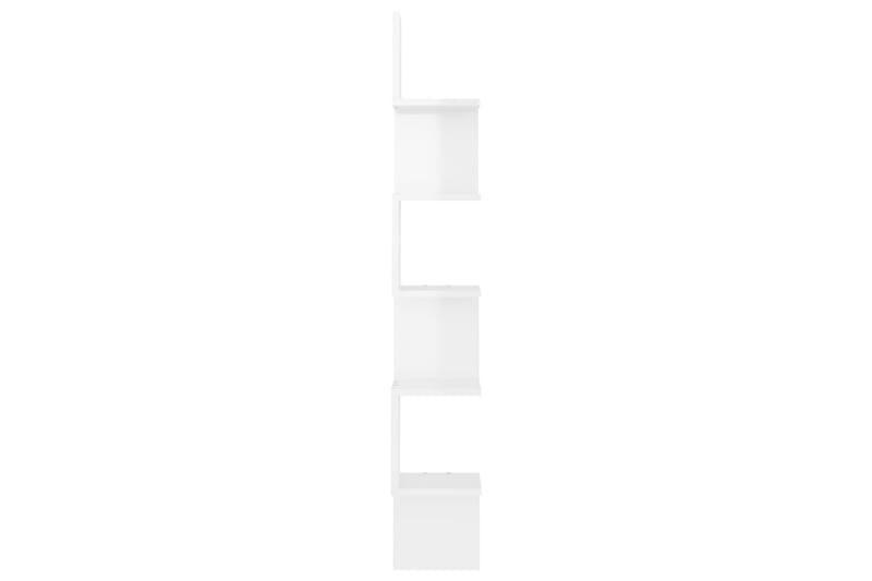 Vägghylla hörn vit högglans 20x20x127,5 cm spånskiva - Vit högglans - Vägghylla - Väggförvaring