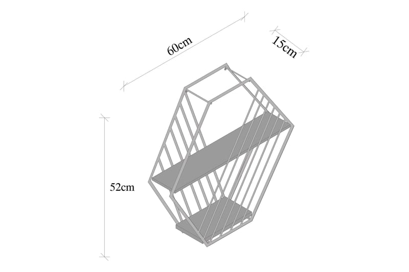 Vägghylla Karadeniz 15x60 cm 2-pack - Svart/Valnöt - Förvaring - Hylla - Vägghylla