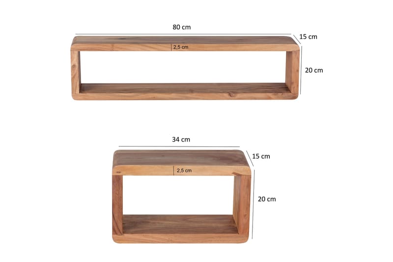 Vägghylla Kohn 3-pack - Trä|natur - Förvaring - Hylla - Vägghylla