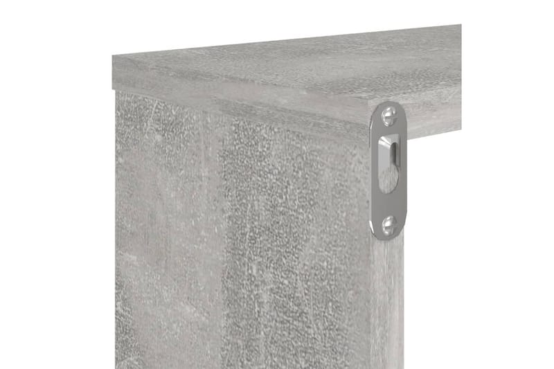 Vägghylla kubformad 2 st betonggrå 80x15x26,5 cm spånskiva - Betonggrå - Vägghylla - Väggförvaring