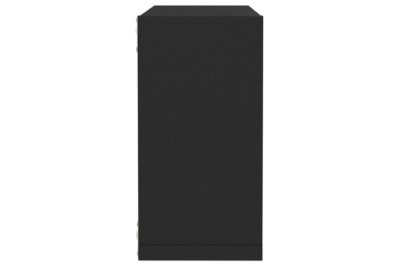 Vägghylla kubformad 4 st svart 30x15x30 cm - Svart - Vägghylla - Väggförvaring