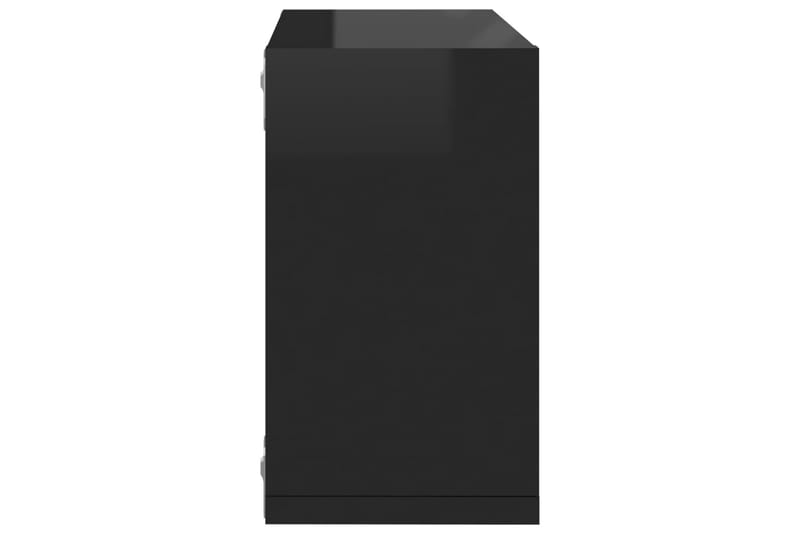 Vägghylla kubformad 6 st svart högglans 26x15x26 cm - Svart högglans - Vägghylla - Väggförvaring
