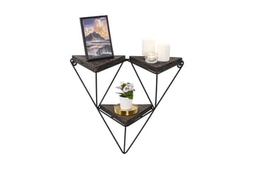 Vägghylla Lonnekar 15x57 cm 3-pack - Svart/Valnöt - Förvaring - Hylla - Vägghylla