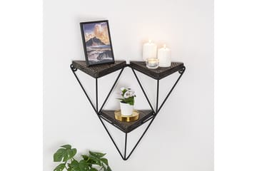 Vägghylla Lonnekar 15x57 cm 3-pack - Svart/Valnöt - Förvaring - Hylla - Vägghylla