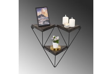 Vägghylla Lonnekar 15x57 cm 3-pack - Svart/Valnöt - Förvaring - Hylla - Vägghylla