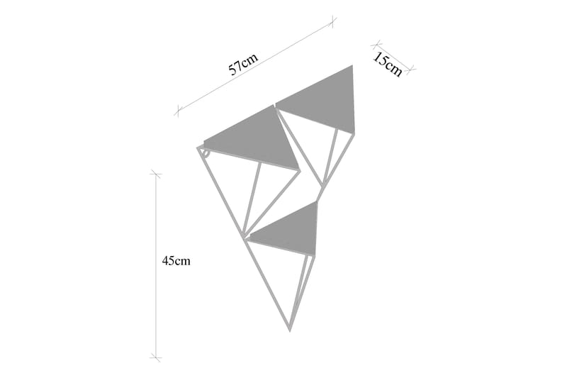 Vägghylla Lonnekar 15x57 cm 3-pack - Svart/Valnöt - Vägghylla - Väggförvaring