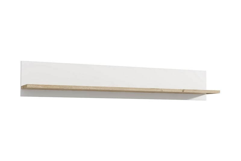 Vägghylla Luxted 160 cm - Vit|Brun - Förvaring - Hylla - Vägghylla