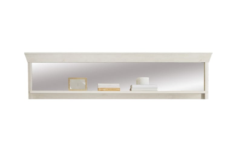 Vägghylla med Spegel Hareholme 121 cm - Vit - Förvaring - Hylla - Vägghylla