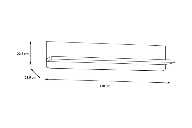 Vägghylla Meris 22x110 cm - Grå/Brun - Vägghylla - Väggförvaring