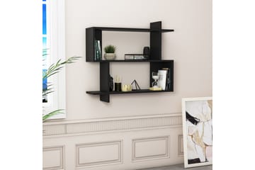 Vägghylla Minanina 90x22 cm 3 Hyllor - Svart - Förvaring - Hylla - Vägghylla