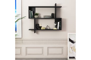 Vägghylla Minanina 90x22 cm 3 Hyllor - Svart - Förvaring - Hylla - Vägghylla