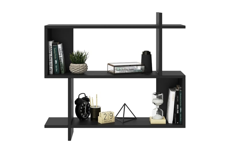 Vägghylla Minanina 90x22 cm 3 Hyllor - Svart - Förvaring - Hylla - Vägghylla