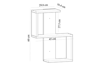 Vägghylla Octasia 30x16 cm - Vit - Förvaring - Hylla - Vägghylla