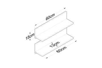 Vägghylla Ramulu 60 cm - Valnöt/Vit - Förvaring - Hylla - Vägghylla