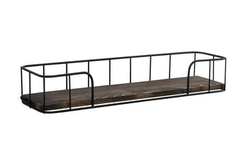 Vägghylla Reutum 15x60 cm - Svart/Valnöt - Förvaring - Hylla - Vägghylla
