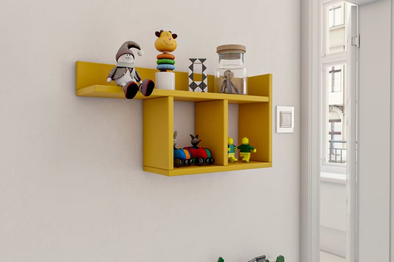 Vägghylla Rooman 62x18 cm - Gul - Förvaring - Hylla - Vägghylla