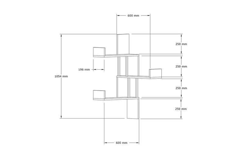 Vägghylla Samn 20x105 cm 3-pack - Antracit - Vägghylla - Väggförvaring